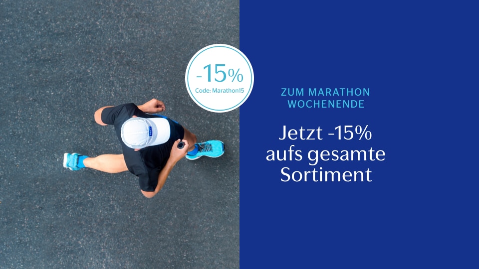 Läufer - 15% auf das ganze Sortiment mit dem Code Marathon 15