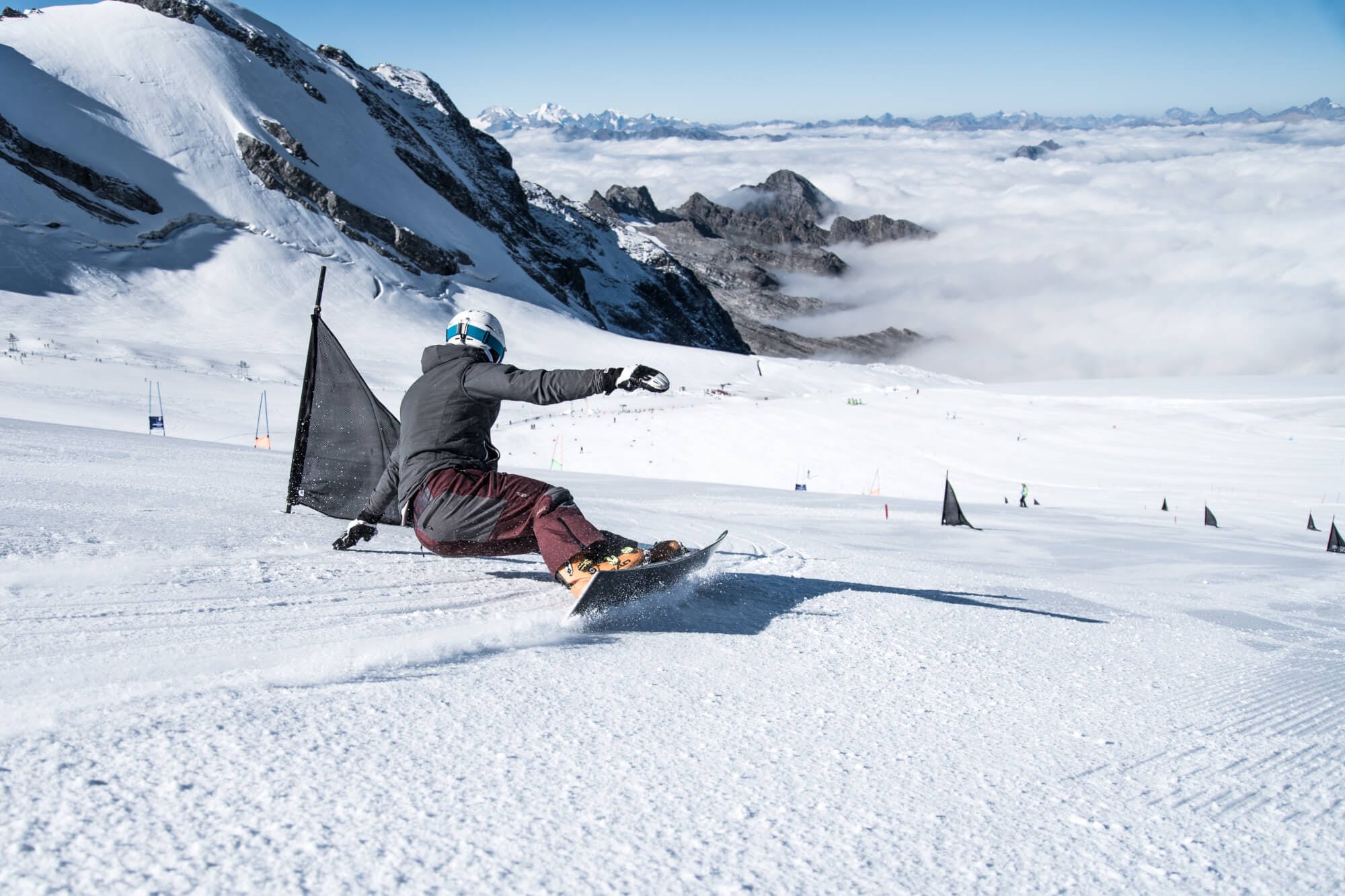 Alexander Payer beim Snowboarden