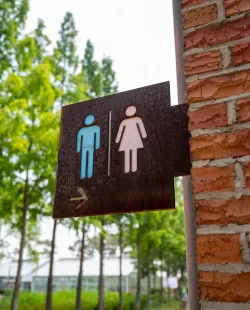 Toilettenschild für Frau und Mann