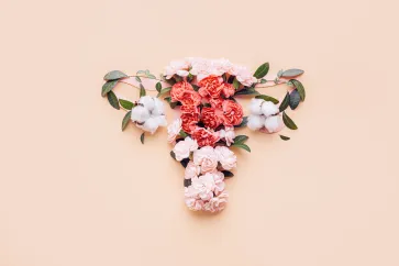 Uterus aus Blumen geformt