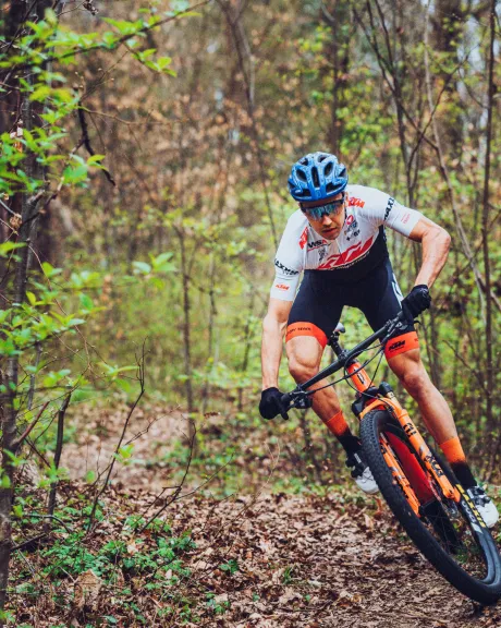 Max Foidl beim Radfahren
