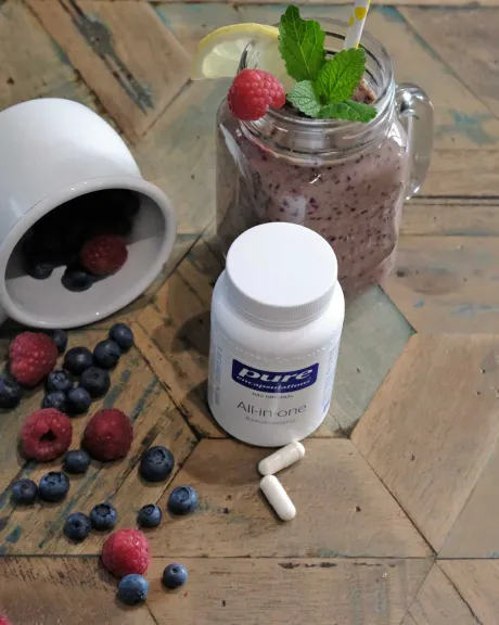 heidelbeer smoothie zutaten und all in one von pure encapsulations