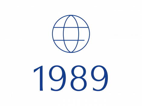 Weltkugel Icon mit Zahl 1989