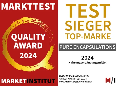Pure Encapsulatins ist Testsieger beim Quality Award 2024 bei Nahrungsergänzungsmitteln
