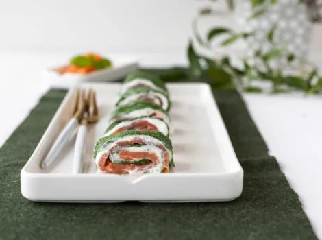 Spinat Lachs Wraps low carb