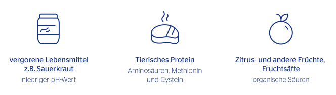 Infografik Eisen Lebensmittel fördern Sauerkraut Tierisches Protein Fleisch Steak Zitrusfrucht Fruchtsaft