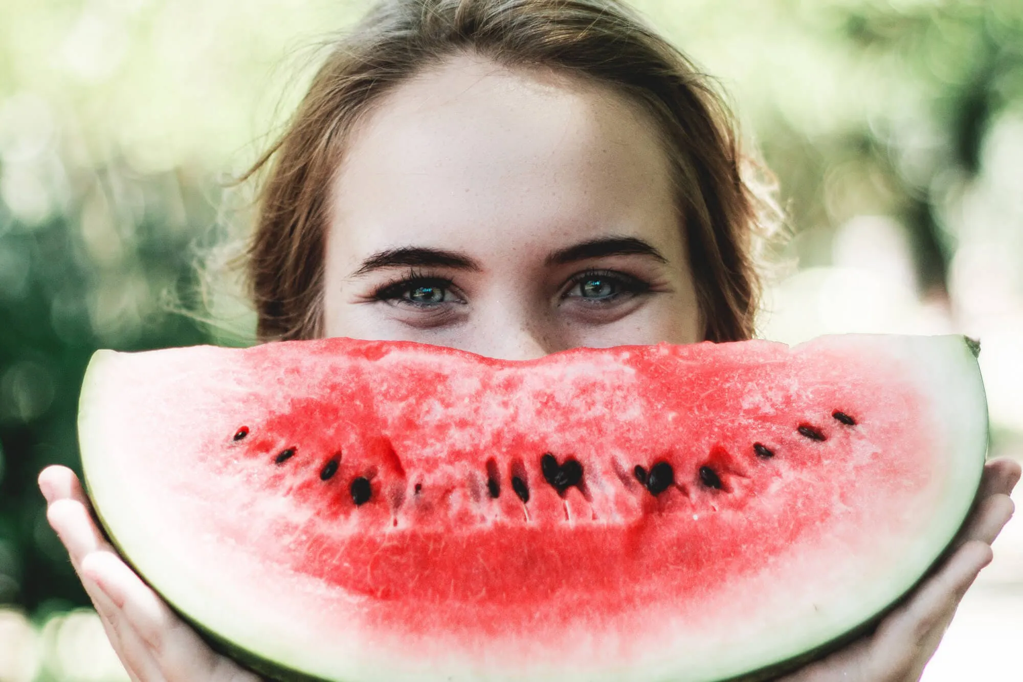 Frau mit Melone