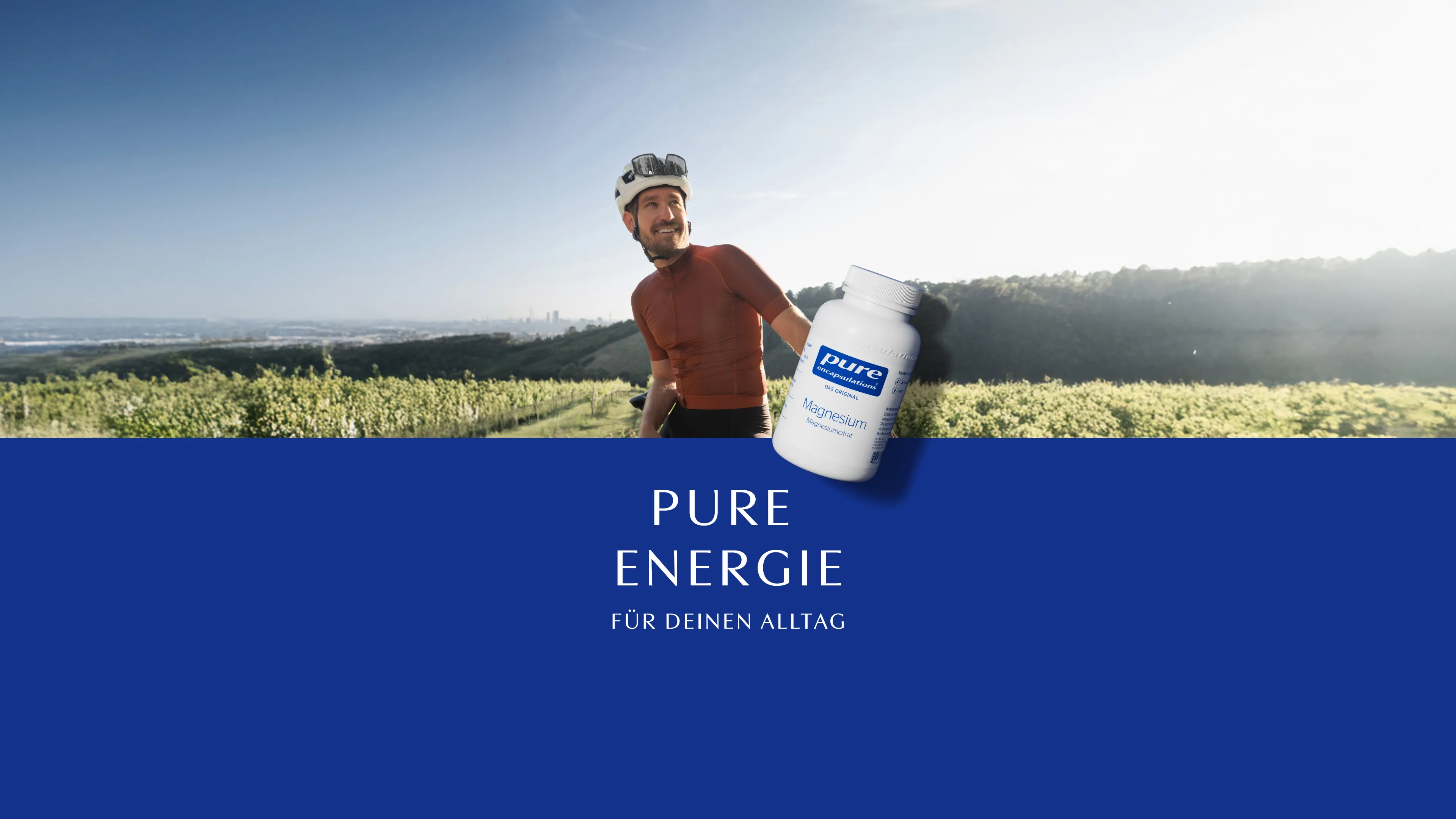 Radfahrer mit Pure Bottle zum Thema Energie