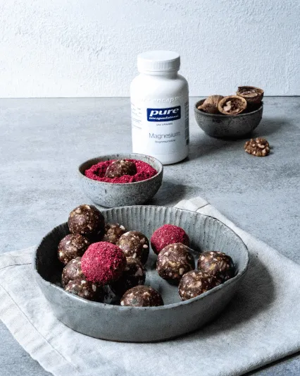 Pure Bottle Magnesium und Himbeer Energy Balls